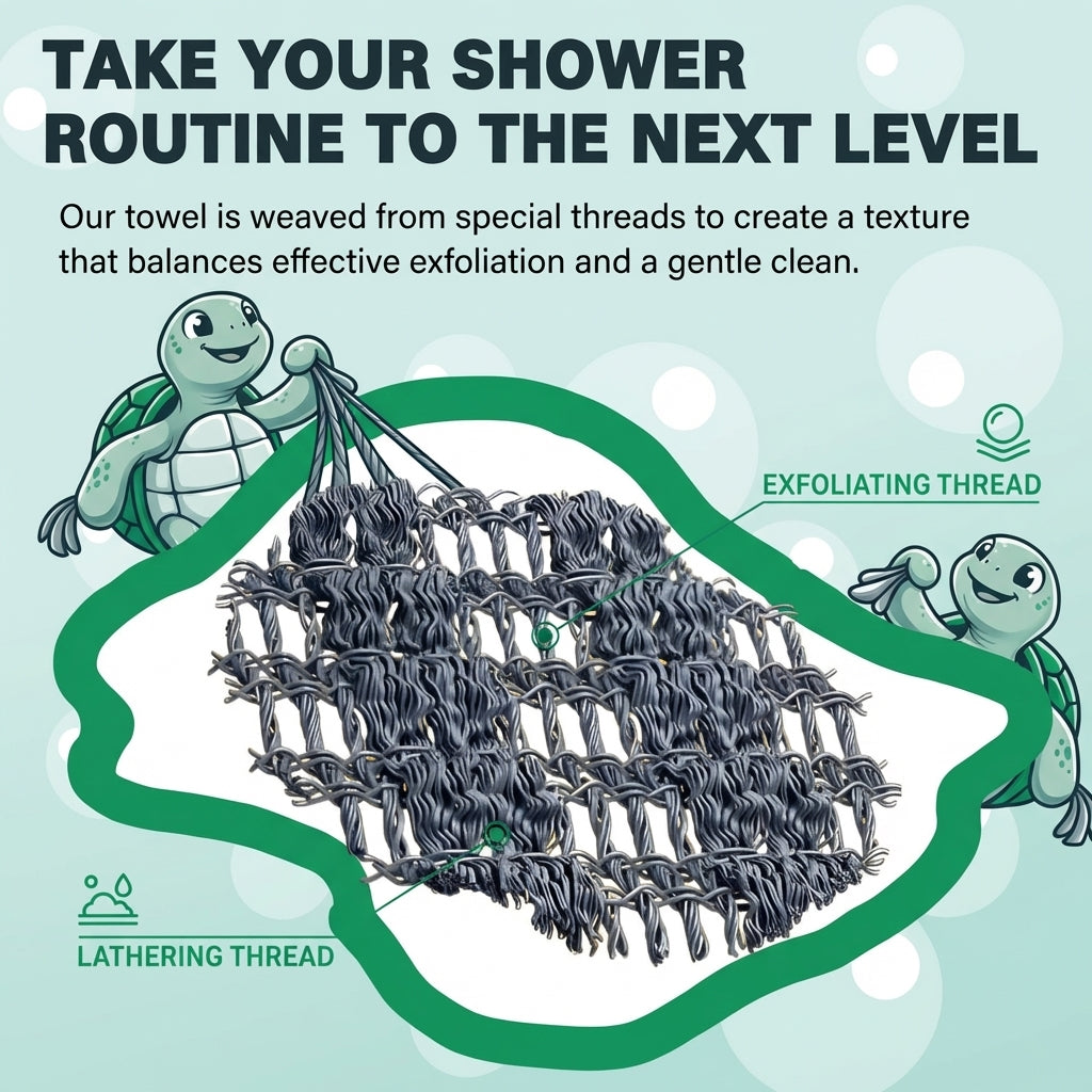 Blissal Exfoliating Shower Towel | Deep Cleanse
